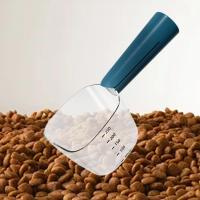 Cuchara medidora para comida de mascotas, taza medidora para gatos, cuchara medidora multiusos para comida de perros con escala, azul - details 1