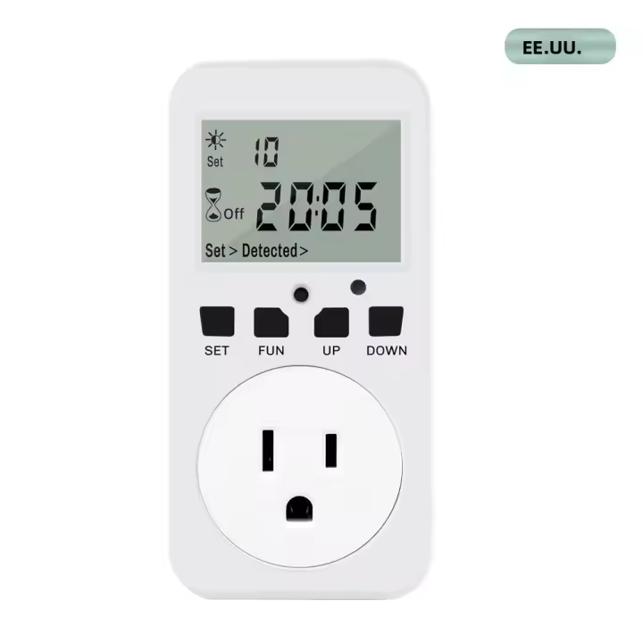 Tomacorriente Digital Multifuncional Con Temporizador Ciclo Programable Enchufe De Salida Con Interruptor 120V-60Hz 15A Con Enchufe UK/US/FR/EU - 1