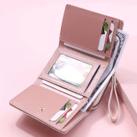 Cartera De Mujer Tri Fold Bolsa De Tarjetas PU Con Múltiples Bolsillos Estilo Coreano Minimalista Bordado De Amor Casual - details 7
