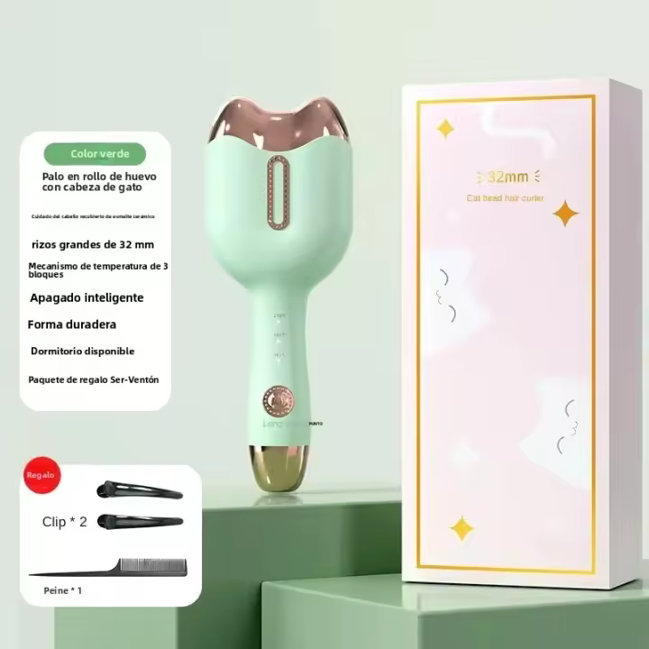 Rizador De Pelo Trípode Cerámico 32MM Profesional Herramienta De Estilo Para Cabello Seco Con Control De Temperatura Y Enchufe Universal - 1
