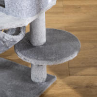 PawHut Árbol Rascador para Gatos Torre para Gatos 107 cm con Cueva de Fieltro Desmontable Hamaca Camas de Felpa Múltiples Plataformas Postes de Sisal y Juguetes Gris - details 3