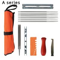 Kit De Afilado Para Motosierra Profesional 13 Piezas Con Mango De Madera Dura Herramienta De Afilado De Cadena Guía De Barra De Afilado Juego De Afilado De Motosierra - details 0