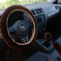 Cubierta De Volante Y Freno De Mano Para Coche En Peluche Gruesa Y Suave Decorativa Protectora Para Hombres Y Mujeres Color Negro Rosa - details 11