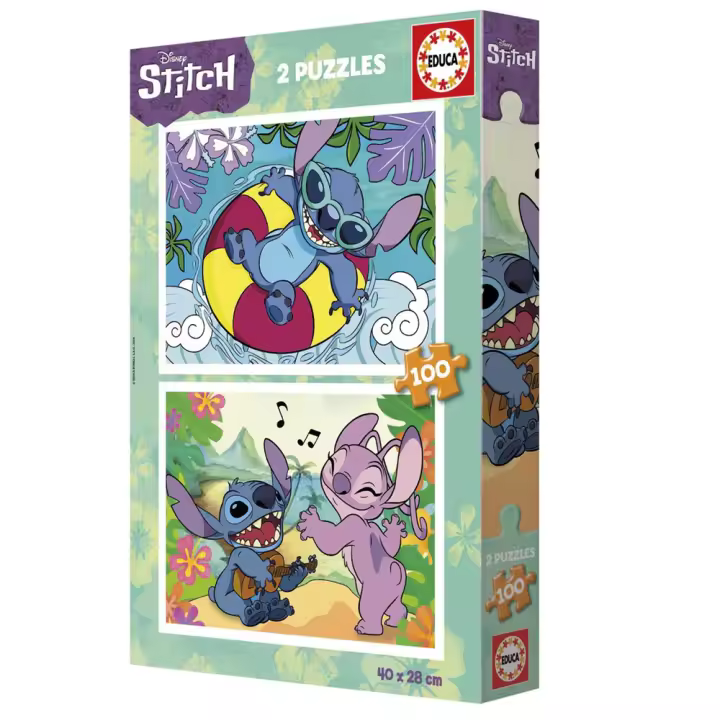 Puzzle 2X100 piezas Stitch Pack de 2 (Educa 19998) - 1