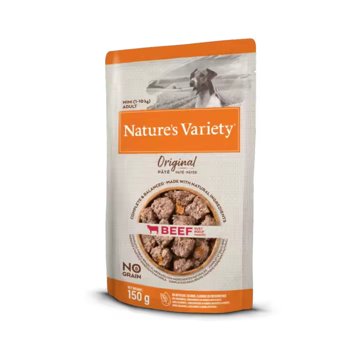 Nature's Variety Alimento Húmedo Completo para Perros Mini Sin Cereales - Ternera de Alta Calidad - 0,15 Kg X 8 Ud - 1