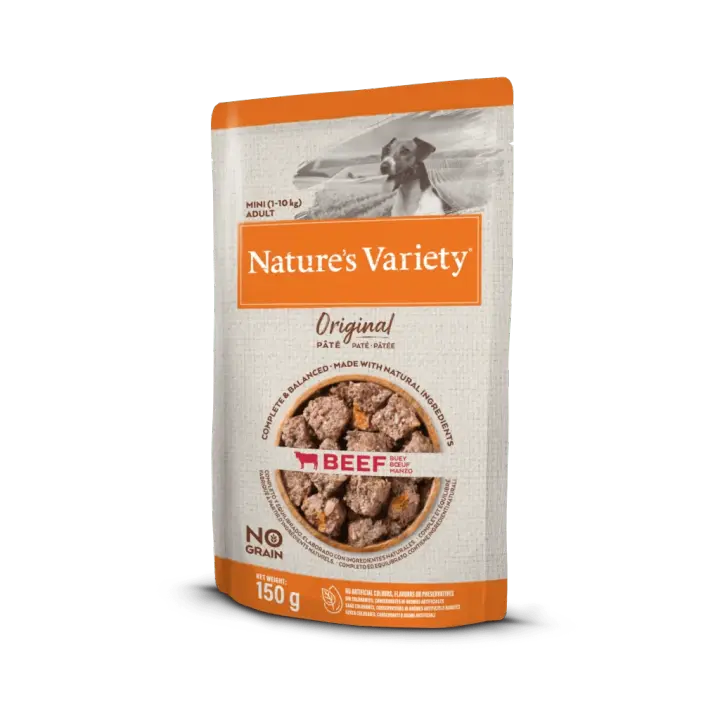 Nature's Variety Alimento Húmedo Completo para Perros Mini Sin Cereales - Ternera de Alta Calidad - 0,15 Kg X 8 Ud - 1