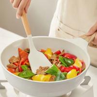 Juego De Utensilios De Cocina Ecológicos De Silicona Con Mango De Madera No Adherente Cuchara De Silicona Para Sopa Set De Cocina Resistente Al Calor - details 1