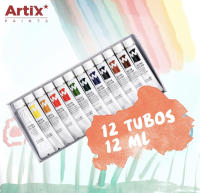 MP-ARTIX PAINTS, Set Pinturas Acuarela para Artistas, 12 tubos de 12 ml, No Tóxico, Colores Surtidos, Paleta de Colores, Técnicas de pintura, Ideal para Efectos de Agua - details 2