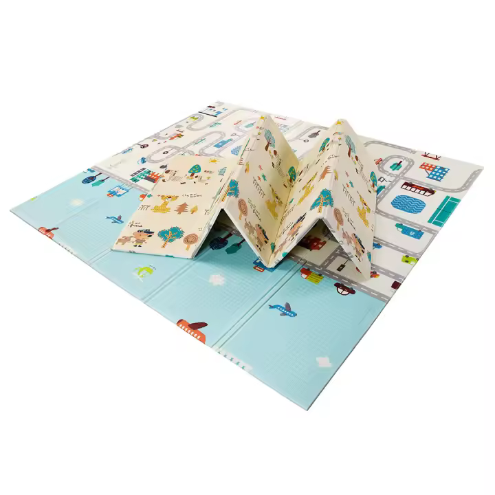 Asalvo Alfombra de juegos plegable XXL - Reversible, Espuma Acolchada, Impermeable y Lavable, Se Pliega en Segundos, Antideslizante para Bebés - 1