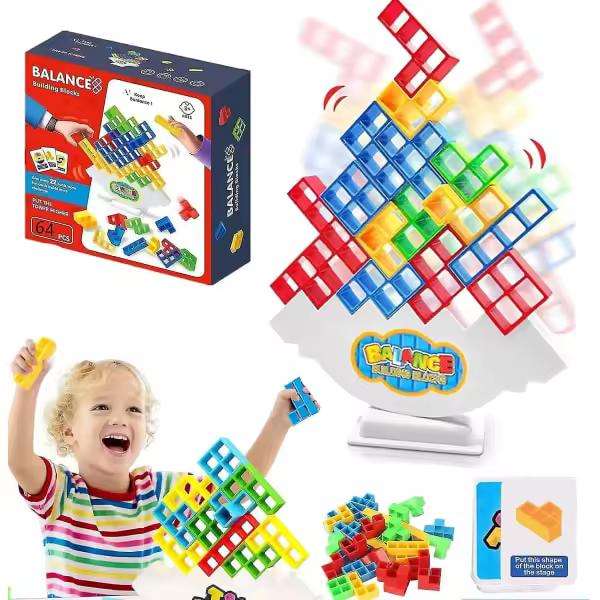 64 unids Tetra Torre equilibrio apilamiento Blocs juego, juego de mesa PARA 2 JUGADORES + juego la familia [DB] - 1