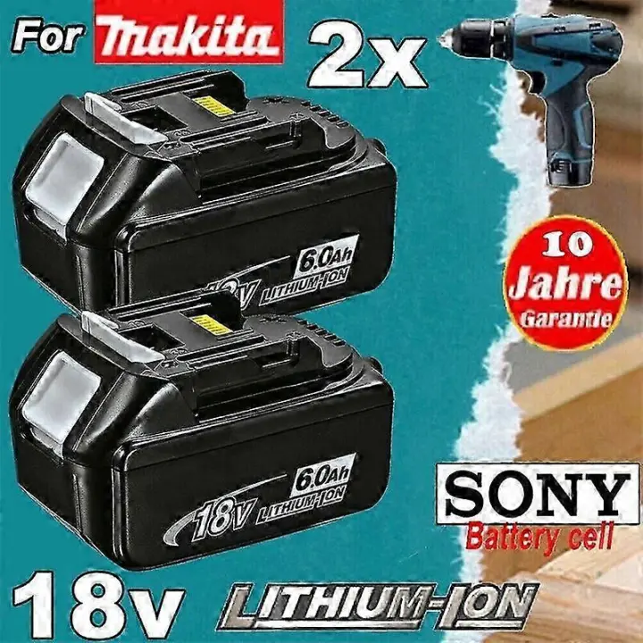 High Quality2 Pack Para Makita 18V 6,0 Ah Lxt Li-ion Bl1850b Bl1830b Bl1860b Inalámbrico, 100% - 1