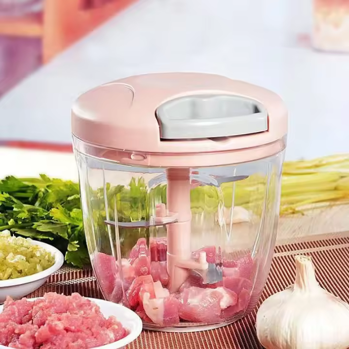 Cortador Manual De Alimentos 900ML Herramienta De Cocina Para Ensalada Acrílico Cortador De Ajo Y Cebolla Herramienta De Cocina - 1