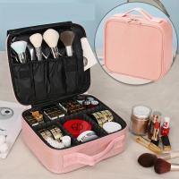 Estuche De Maquillaje Profesional Portátil Para Viajes Con Organizador Y Divisores Ajustables Color Rosa Material Oxford Tamaño 26*23*9cm - details 4