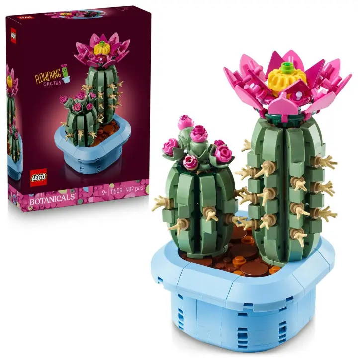LEGO® 11509 Botanicals Cactus en Flor - Planta con Maceta Artificial con 2 Cactus y Flores, Decoración de la Habitación para Niñas de 9+ Años y Amantes de las Plantas - 1