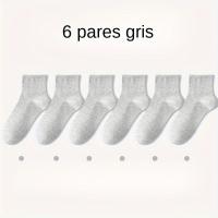 Calcetines De Algodón Suaves Y Cómodos Para Hombre Y Mujer 5/6 Pares Calcetines De Tobillo Deportivos De Color Sólido - details 9