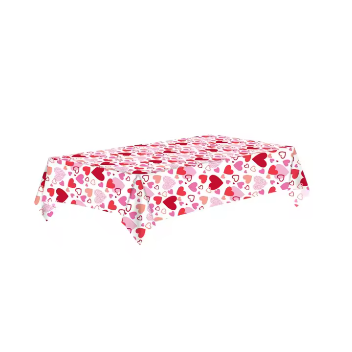 Mantel Desechable Romántico Para El Día De San Valentín 2025 Con Estampado De Amor Decoración Duradera Y Estilizada Para Fiesta - 1