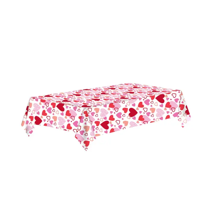 Mantel Desechable Romántico Para El Día De San Valentín 2025 Con Estampado De Amor Decoración Duradera Y Estilizada Para Fiesta - 1
