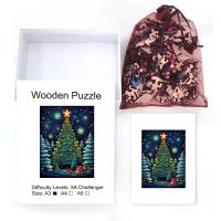 Rompecabezas 3D De Madera Navidad Árbol De Nieve Casa Personalizado Juguete Educativo Interactivo Para Familia Regalos Para Adultos Y Niños - details 1