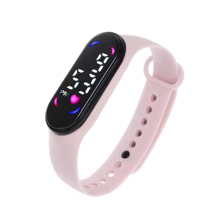 Reloj Deportivo Digital Para Niños Y Niñas Impermeable Con Pantalla LED Reloj Electrónico De Moda Para Niños Regalo Para Niños Y Niñas Reloj De Pulsera Táctil Resistente Al Choque Con Luz Trasera - 1