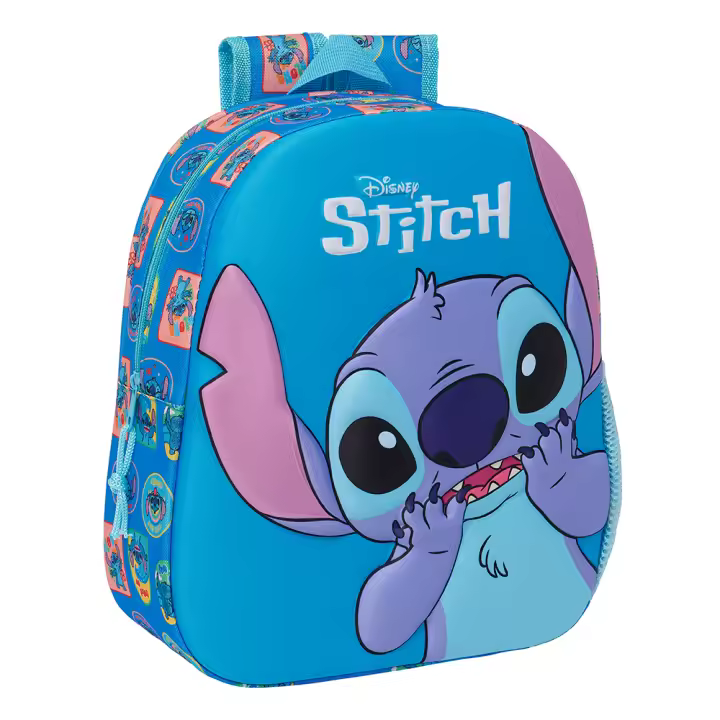 Mochila Infantil Preescolar Stitch Susto 3D- Mochila Escolar Primeros Años Stitch Susto 3D - Mochila Pequeña Guardería Infantil Stitch Susto 3D - Safta - 1