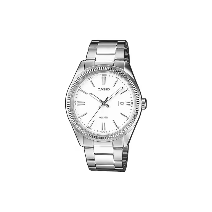 Reloj Casio Unisex Acero Esfera Blanca Mtp-1302pd-7a1vef, 44,2 mm - 1