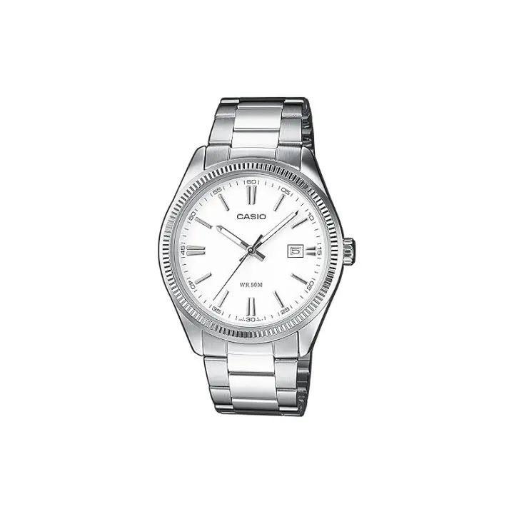Reloj Casio Unisex Acero Esfera Blanca Mtp-1302pd-7a1vef - 1