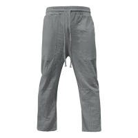 Pantalones de hombre de algodón y lino de estilo americano de talla grande, transpirables y absorbentes del sudor, de color sólido, pantalones casuales básicos de pierna ancha para hombre - details 32