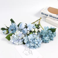 Bouquet De Flores Artificiales Azul Rosas Falsas Para Decoración Interior Hogar Jardín Bodas Fiesta Decoración Vaso Accesorios - details 16