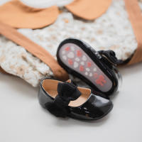 Zapatos De Niña Bebé En PU Cuero Liso Con Nudo Y Suela Antideslizante Ligera Para Primera Caminata Vestido De Princesa Para Boda - details 13