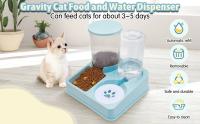 Dispensador Automático De Alimento Y Agua Para Gatos 2 En 1 Tilted Food Feeder Y Waterer De Plástico Para Todas Las Razas De Perros - details 4