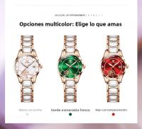 Reloj De Cuarzo Para Mujer OLEVS Movimiento Japonés Resistente Al Agua Acero Inoxidable Cerámica Lujo Reloj De Pulsera Para Damas Conjunto Popular - details 2