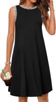 Vestido Mini Casual Sin Mangas Para Mujer Verano 2025 Estilo Suelto Cuello Redondo Decoración Sencilla Fibra Sintética - details 18