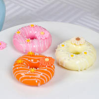 4PCS Floral Donut Modelo De Pastel Artificial Para Decoración De Bodas Y Fiestas Profesional Simulación De Comida Decorativa PVC Tamaño 2.95 Cm - details 3