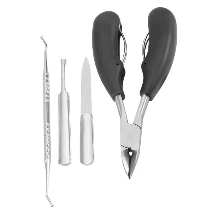 Cortaúñas para uñas de los pies, cortaúñas para dedos de los pies gruesos y encarnados para hombres y personas mayores, cortaúñas de pedicura, 4 piezas - 1