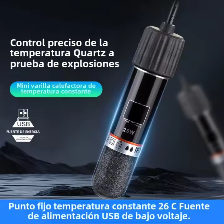 Calentador De Acuario USB Mini Para Pequeño Tanque De Peces 26°C Temperatura Constante Submersible Termostato Calentador 10W - 1
