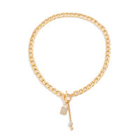 Collar De Moda Para Mujer Con Cadena Gruesa Y Llavero Brillante Accesorio Lindo Para El Cuello Joyería Al Final De 2024 - details 5