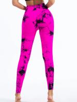 Pantalones De Yoga Para Mujer Leggings De Gimnasio Sin Costuras Tie Dye Cintura Alta Elásticos Para Correr Y Fitness Pantalones Casuales Con Glúteos De Pera - details 6