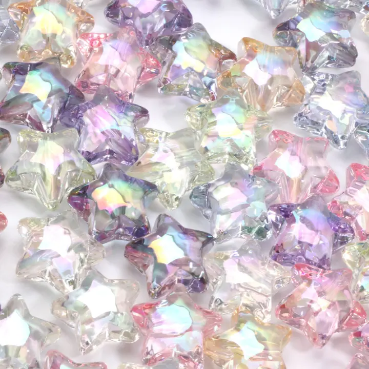 10pcs 19mm Pendones De Estrella Cinco Puntos Transparentes AB Acrílicos Para Hacer Joyas Pulseras Collares Accesorios - 1