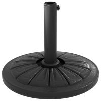 Outsunny Base de Sombrilla Redondo Soporte para Parasol de HDPE Rellenable de Cemento Peso 13 kg para Poste de Parasol de Ø38/48 mm Ø43x32 cm Negro - details 0