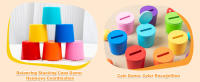 Juguete Montessori De Madera Juego De Colores Y Alineación Con Bolas Arcoíris En Copas Educación Temprana Para Niños De Preescolar Edad 3+ - details 4