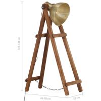 vidaXL Lámpara de pie madera maciza de mango latón E27 - details 7
