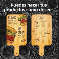 Tablero De Cortar De Bambú Con Mano Para Cocina Rectangular Ecológico Para Pizza Pan Queso Charcutería Fruta Verduras - details 3