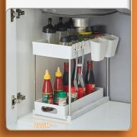 Organizador De Baño Y Cocina Colgante Con Gancho Y Cesta Deslizante Ecológico Para Optimizar Espacio Debajo Del Grifo - details 5