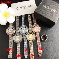 Reloj De Mujer De Lujo Con Rhinestone Y Diamantes En Acero Inoxidable Reloj De Cuarzo Fashion Gold Contena Quartz Wristwatches - details 5