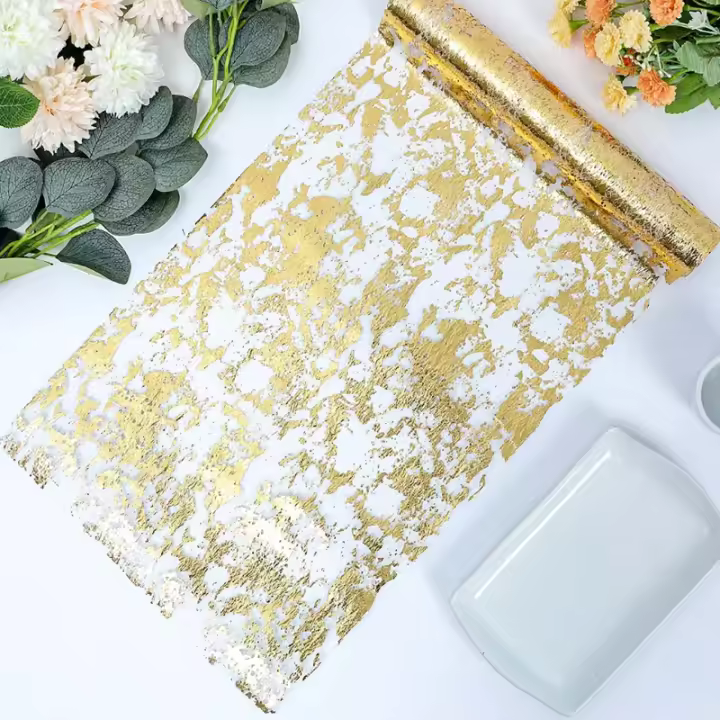 Mantel De Sequinias Metálicas Doradas Para Navidad Y Cumpleaños Decoración De Fiesta Y Boda Malla Fina De Seda Para Arreglo De Mesa Familiar - 1