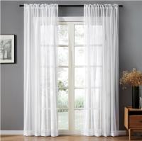 Double string of light-transmitting white gauze curtains gauze curtains drape semi-light-blocking balcony thin window gauze floating window Nordic transparent - details 0