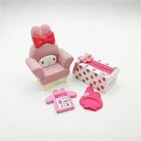 Juguete Miniatura De Dibujos Animados Sanrio De Miniso Re-Ment Caja Sorpresa Kawaii Con Tema De Habitación De Fresa Decoración De Dulces Regalos Para Fans De Anime - details 3