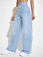 Nuevas Jeans Para Mujer 2024 High Waist Wide Leg Pantalones De Largo Cintura Alta Adelgazante Estilo Europeo Y Americano Ropa De Moda Casual Con Bolsillos - details 4