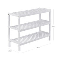 Estantería para baño, de bambú de 3 niveles, organizador múltifuncional, color blanco, 70x26x55 cm - details 3