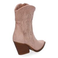 PuntoSalao Botines de tacón campero estilo cawboy comodos para mujer color rosa A-5004 - Un Botín Campero con Tacón  Cómodos  Diseño Calado con Bordado en Caña y Empeine y Cierre de Cremallera. - details 2